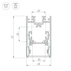 Профиль с экраном S2-LINE-4067-2500 ANOD+OPAL (ARL, Алюминий)