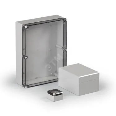 Cubo D 150X200X76 мм, глухая стенка, серая крышка, PC, IP 66/67