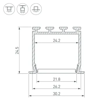 Профиль PLS-LOCK-H25-FS-2000 ANOD | 016446 | Arlight