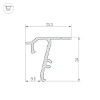 Профиль STRETCH-SHADOW-TECH-CEIL-2000 BLACK (A2-DELTA) (Arlight, Алюминий)