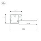 Профиль FANTOM-BENT-W12-TOP-EDGE-2000 ANOD (Алюминий)