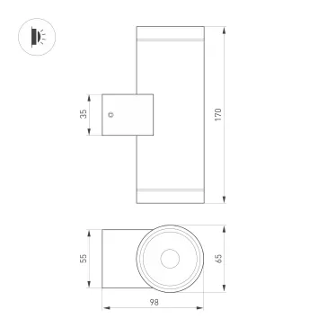Заглушка ARH-FLOOR27-H28-SIDE с отверстием (Arlight, Металл)