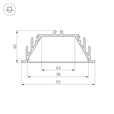 Профиль с экраном ALU-POWER-RW80F-2000 ANOD+FROST (ARL, Алюминий)