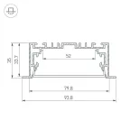Профиль алюминиевый для светодиодной ленты с экраном S2-LINIA94-F-2500 ANOD+OPAL (ARL, Алюминий) | 021178 |  Arlight
