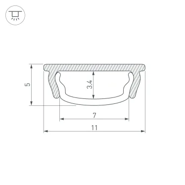 Профиль ARH-BENT-W11-2000 ANOD (ARL, Алюминий)