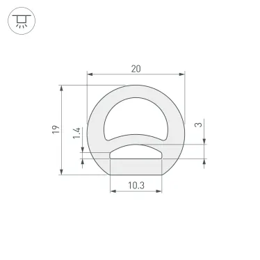 Силиконовый профиль WPH-FLEX-D20-TOP-S10-5m WHITE (Arlight, Силикон)