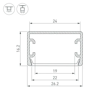 Профиль PLS-LOCK-H16-SMT-2000 ANOD BLACK (, Алюминий)