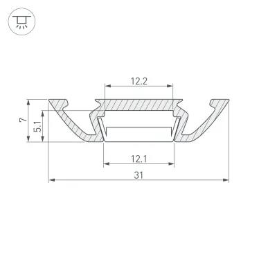 Профиль PHS-A-2000 ANOD (ARL, Алюминий)