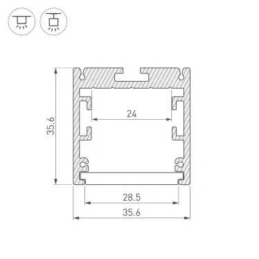 Профиль SL-ARC-3535-D800-A90 SILVER (630мм, дуга 1 из 4) (ARL, Алюминий)