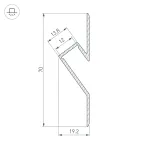 Профиль ARH-DECORE-S12-CAVE-F-2000 ANOD (ARL, Алюминий)