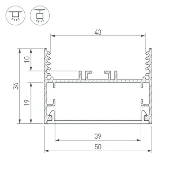 Профиль SL-LINE-5035-2000 ANOD | 029040 | Arlight