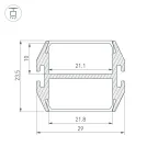 Профиль PLS-LOCK-DUAL-2000 ANOD (ARL, Алюминий)