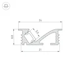 Профиль SL-BEVEL-W21-F-2000 ANOD BLACK (Arlight, Алюминий)