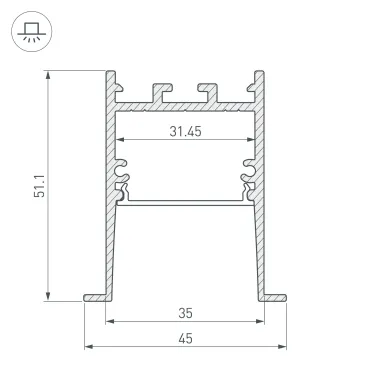 Профиль SL-COMFORT-4551-F-2000 ANOD BLACK (ARL, Алюминий)