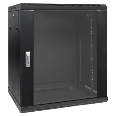 Шкаф настенный 19' TERACOM PRO 12U 600х450 мм дверь стеклянная с замком-ручкой чёрный