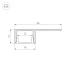 Профиль ARH-DECORE-S12-LINE-EDGE-2000 ANOD (ARL, Алюминий)