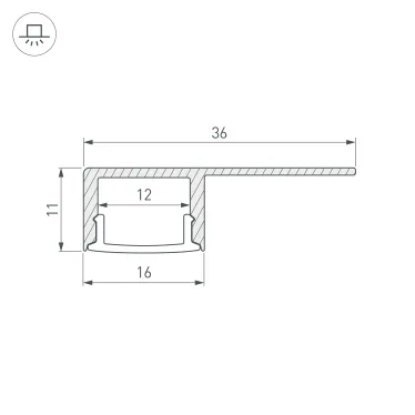 Профиль ARH-DECORE-S12-LINE-EDGE-2000 ANOD (ARL, Алюминий)