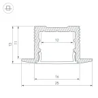 Профиль SL-SLIM-H13M-F25-3000 ANOD (, Алюминий)