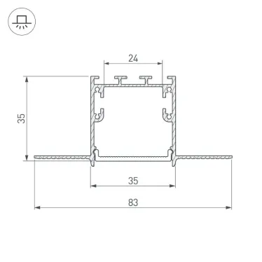 Профиль SL-LINIA32-FANTOM-2000 ANOD | 027158 | Arlight