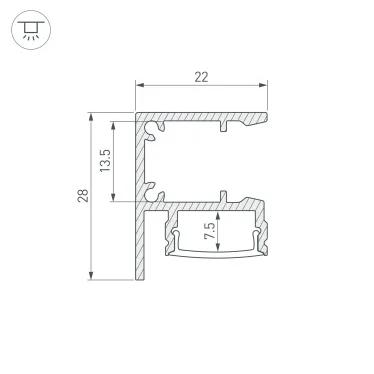 Профиль WALL-2228-2000 ANOD (ARL, алюминий)
