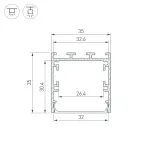Профиль LINE-M-3535-3000 BLACK (ARL, Алюминий)