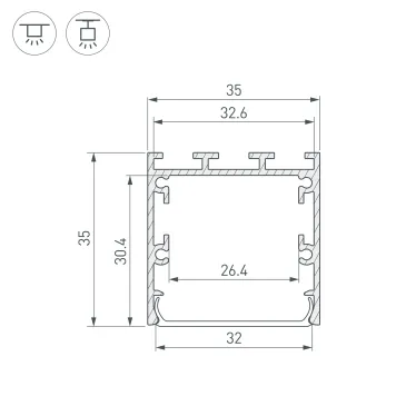 Профиль LINE-M-3535-3000 BLACK (ARL, Алюминий)