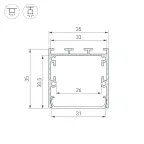 Профиль LINE-S-3535-2500 BLACK (Arlight, Алюминий)