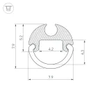 Профиль ARH-ROUND-D8-2000 ANOD (Алюминий)