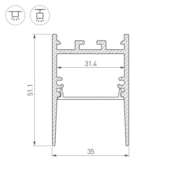 Профиль SL-COMFORT-3551-2000 ANOD (ARL, Алюминий)