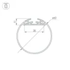 Профиль с экраном SL-ROUND-D60-2500 ANOD+OPAL | 020474 | Arlight