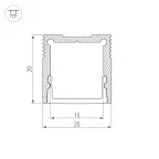 Профиль SL-SLIM20-H20-2000 WHITE (Arlight, Алюминий)