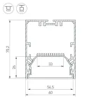 Профиль с экраном SL-LINE-6070-2500 BLACK+OPAL | 028973 | Arlight