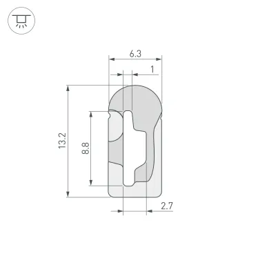 Силиконовый профиль WPH-FLEX-0613-SIDE-S8-20m WHITE (Силикон)