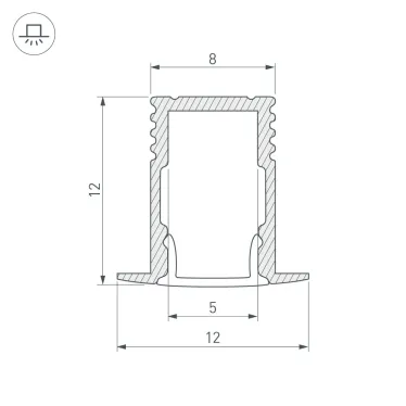 Профиль SL-MINI-8-H12-F12-2000 ANOD (ARL, Алюминий)