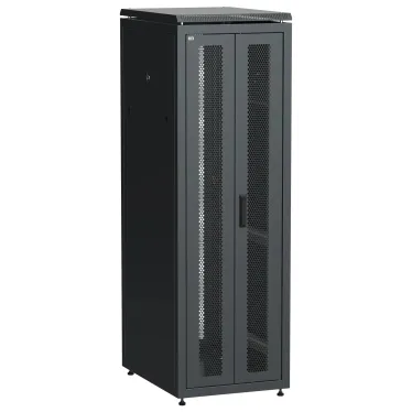 Шкаф напольный сетевой 19' LINEA N 38U 600х800мм передняя распашная перфорированная дверь задняя перфорированная черный