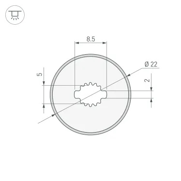 Силиконовый профиль WPH-FLEX-D22-360deg-S8-5m BLACK (Arlight, Силикон)