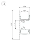 Профиль ARH-WALL-1849-DUAL-2000 ANOD (Алюминий)