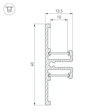 Профиль TOP-BACK-2000 ANOD (P10) | 016981 | Arlight