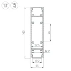 Профиль SL-LINE-25100-DUAL-2500 BLACK (Алюминий)