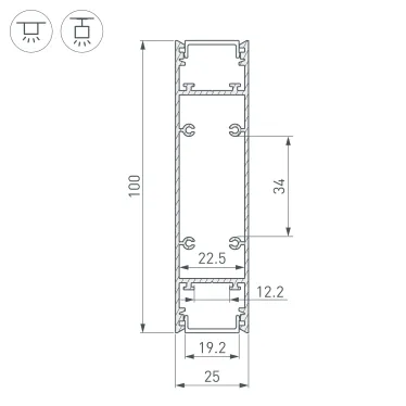 Профиль SL-LINE-25100-DUAL-2500 BLACK (Алюминий)