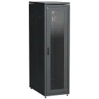 Шкаф сетевой 19'' LINEA N 33U 600х1000 мм стеклянная передняя дверь. задняя перфорированная черный