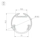Профиль ROUND-D18-2000 ANOD (ARL, Алюминий)