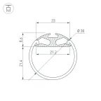 Профиль ROUND-D30-2000 ANOD (ARL, Алюминий)