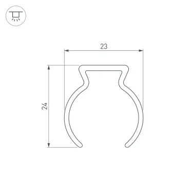 Профиль WPH-FLEX-D22-360deg-1000 (ARL, пластик)