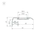 Профиль STAIR-W65-2000 ANOD (ARL, алюминий)