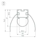 Профиль ARH-POWER-W154-COMFORT-2000 ANOD (, Алюминий)