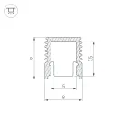 Профиль с экраном SL-MINI-8-2000 ANOD+OPAL (Алюминий)