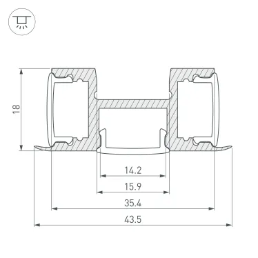 Профиль ARH-TRI-D-2000 ANOD (ARL, Алюминий)