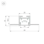 Профиль SL-LINIA20-FANTOM-2500 BLACK (Arlight, Алюминий)