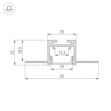 Профиль SL-LINIA20-FANTOM-2500 BLACK (Arlight, Алюминий)